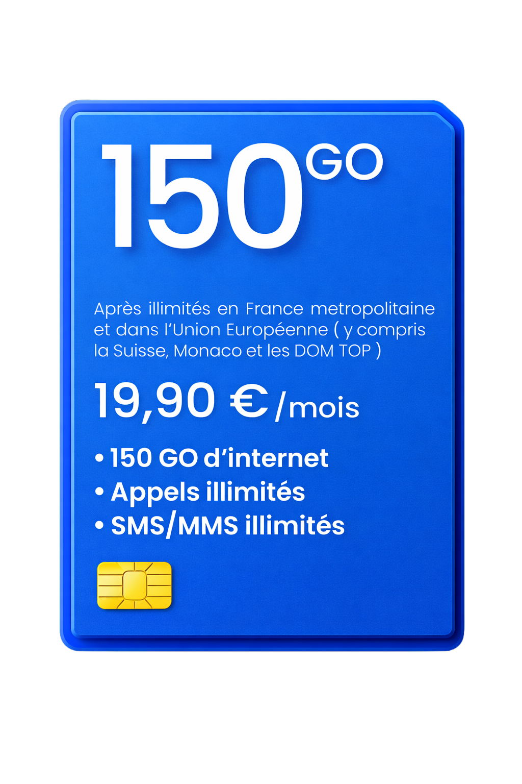 Forfait Mobile 150go 5G à 19,90€ - France Téléphone. Forfait 150 Go 5G à 19,90€ avec appels et SMS illimités, sur le réseau Orange et Bouygues, utilisable en France et en Europe